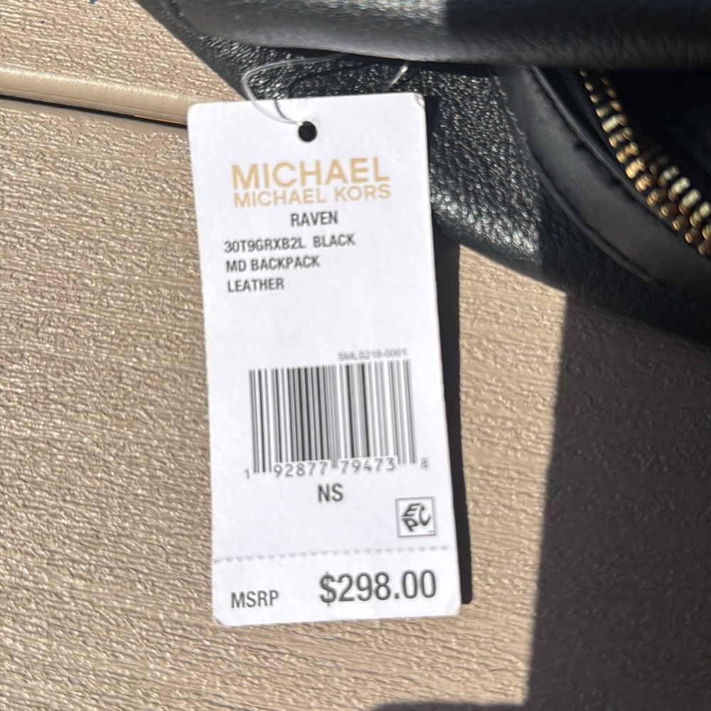 Michael Kors Raven Black Pebbled Leather Backpack - Picture 2 of 7